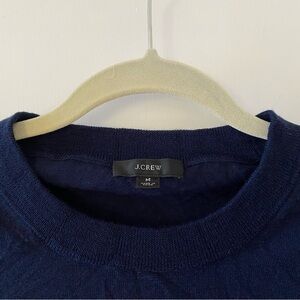 J. Crew Women’s Navy Crewneck 3/4 sleeve Sweater 100% Merino wool